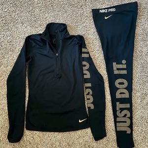 Nikes Women’s Dri Fit Workout Set